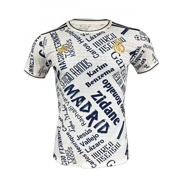 Real madrid maillot d'avant-match pour adulte uniforme d'entraînement de football tenue de sport blanche pour homme haut 2025-2026
